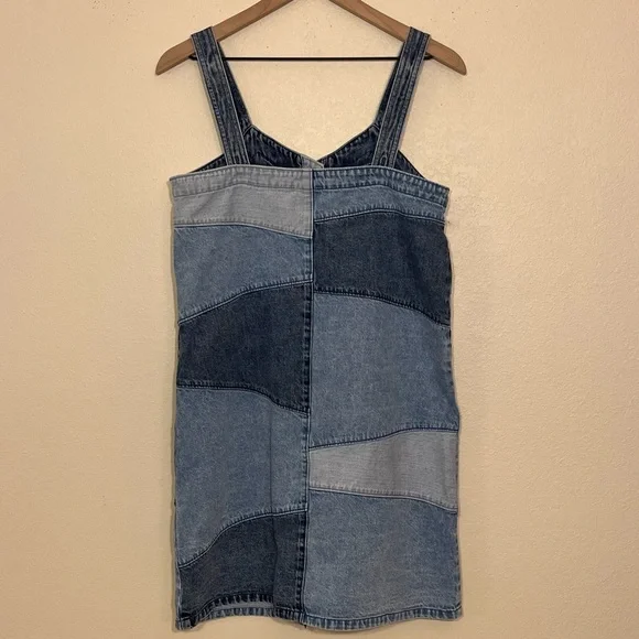 Gap Dress - Women's XS Extra Small Denim Blue Jean - Patchwork Sundress Mini - Picture 4 of 10